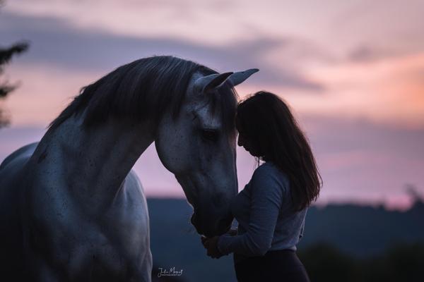 Ein Shooting-Bild mit Menschen und/oder Tieren inmitten wunderschöner Natur.